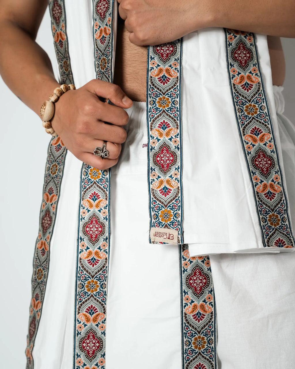 Mandar Pant style dhoti and dupatta