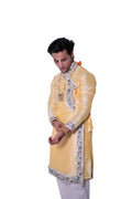 Kanish Border Bagalbandhi - Cream
