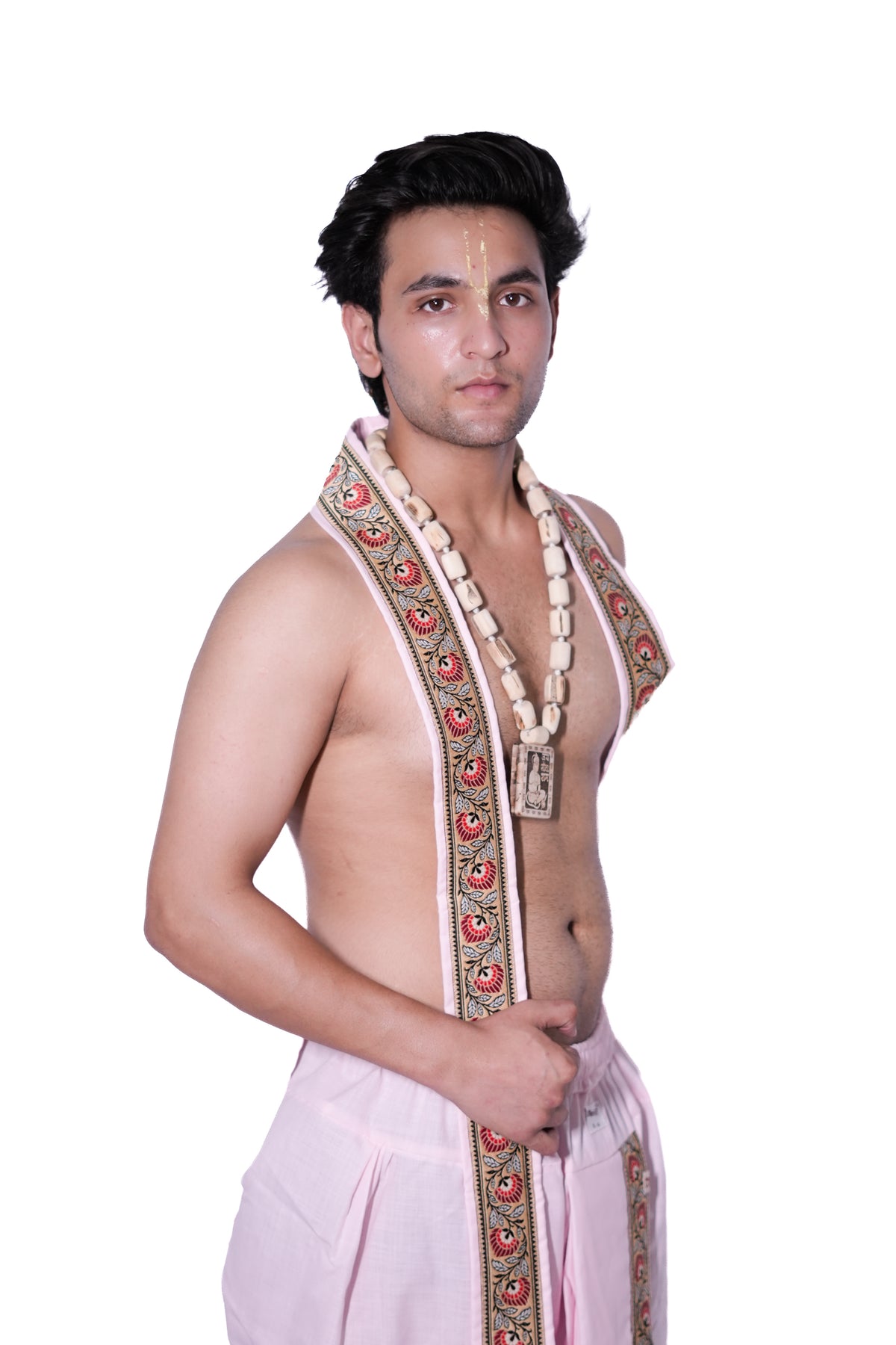 Pant style  Dhoti and dupatta set - Anurag Pink