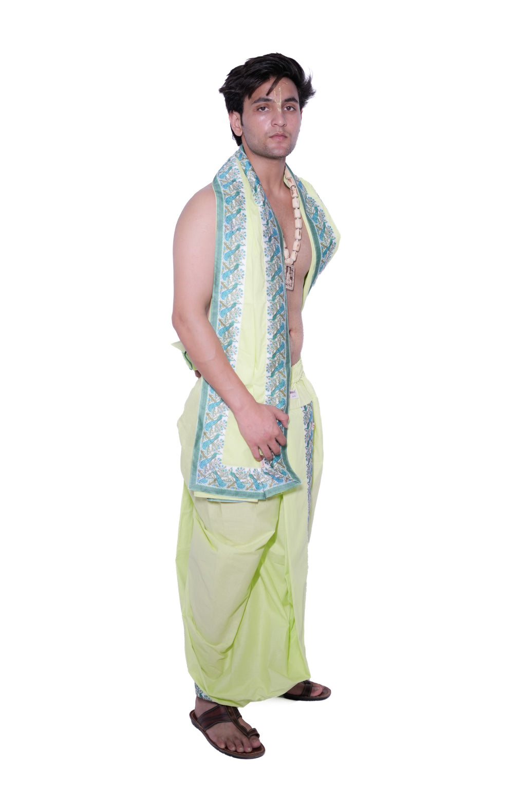 Pant style Dhoti and dupatta set - Neer Green