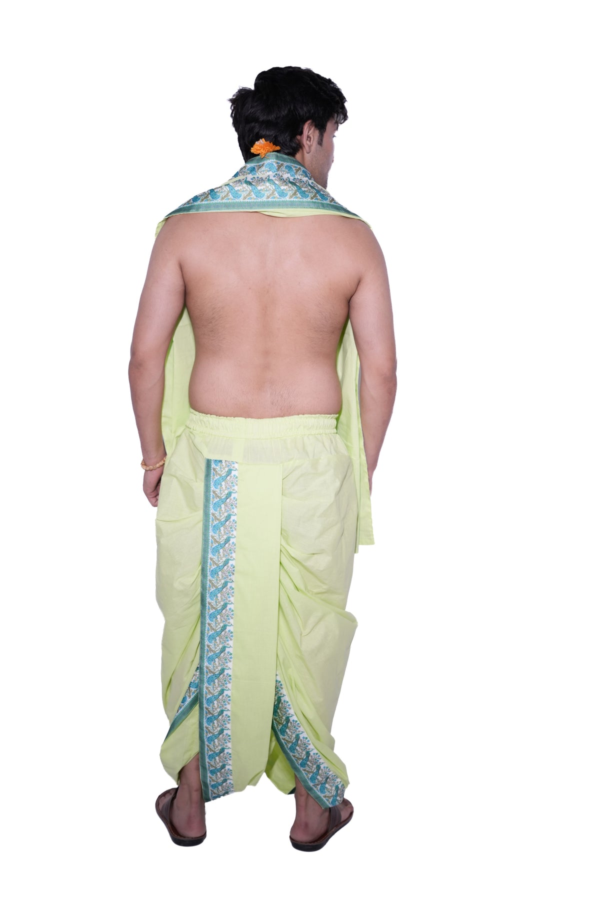 Pant style Dhoti and dupatta set - Neer Green