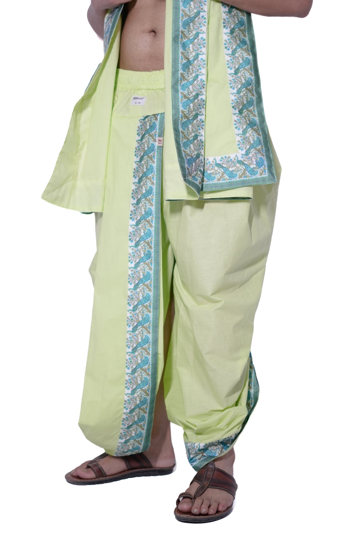 Pant style Dhoti and dupatta set - Neer Green