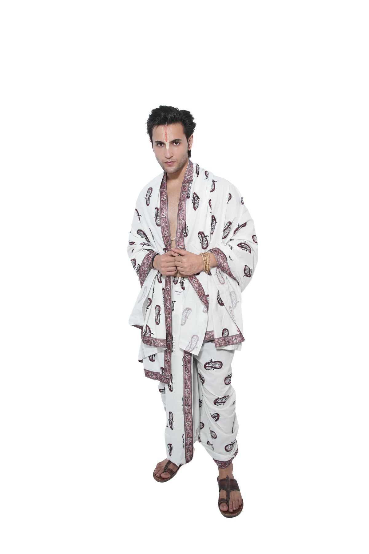 Arya Pant style  Dhoti and dupatta set - Off white