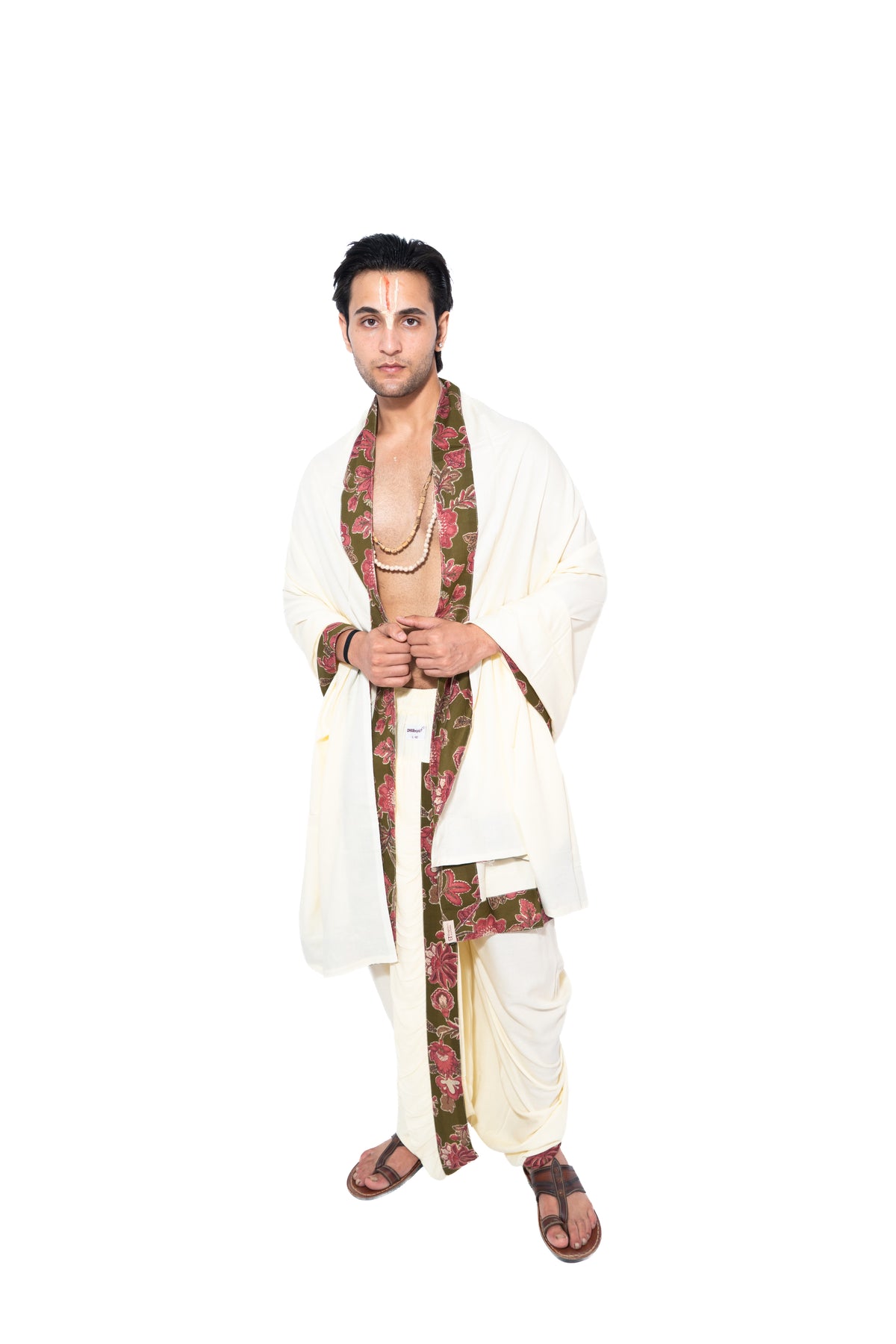 Gul Pant style Dhoti and dupatta set - Cream