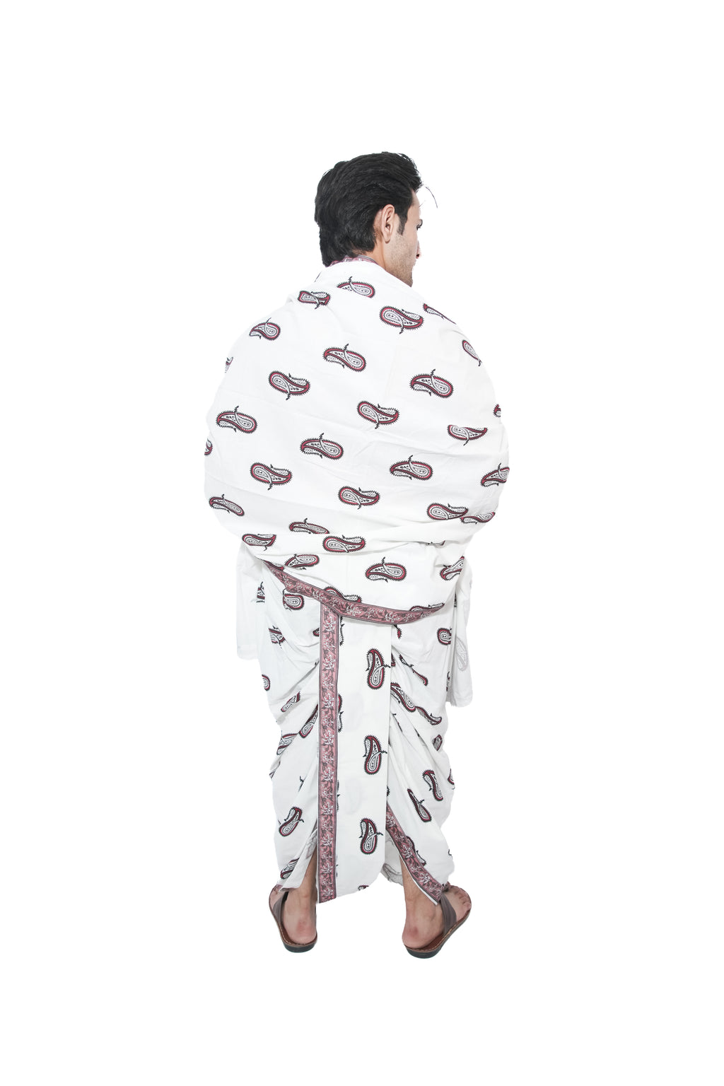 Arya Pant style  Dhoti and dupatta set - Off white