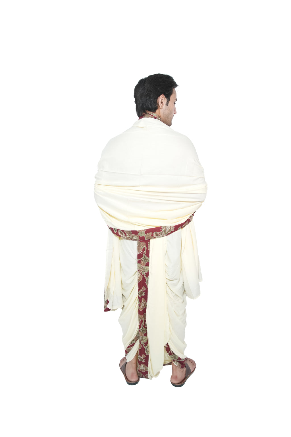 Sridhar Pant style  Dhoti and dupatta set - Cream