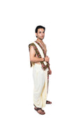 Gul Pant style Dhoti and dupatta set - Cream