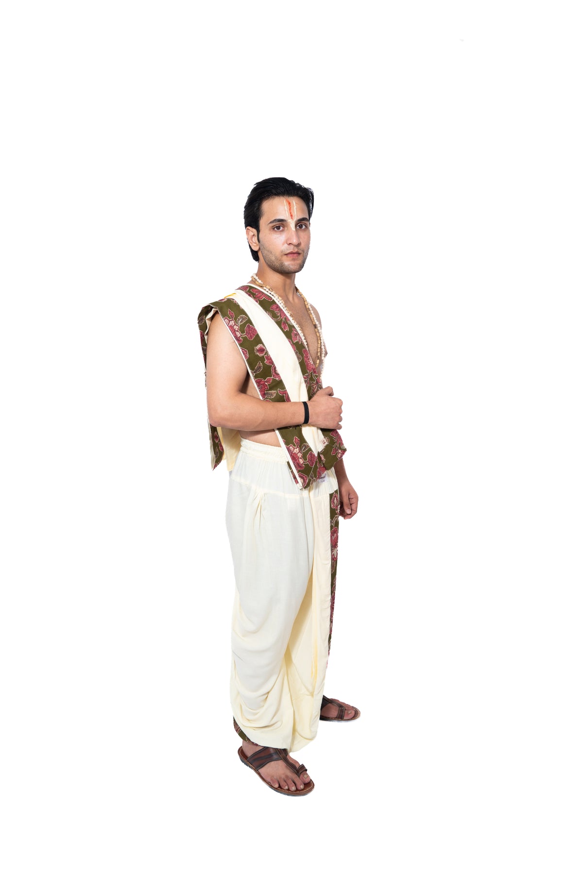 Gul Pant style Dhoti and dupatta set - Cream