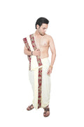 Sridhar Pant style  Dhoti and dupatta set - Cream