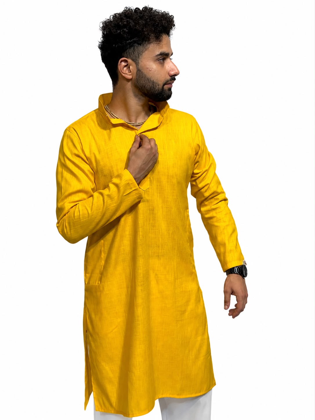 Pure Linen Kurta YELLOW